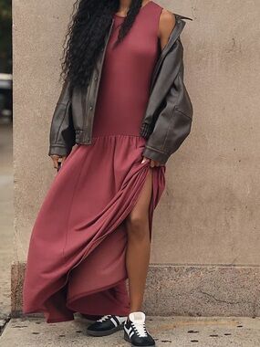 Daily Practice by Anthropologie Sleeveless Drop-Waist Midi Dress